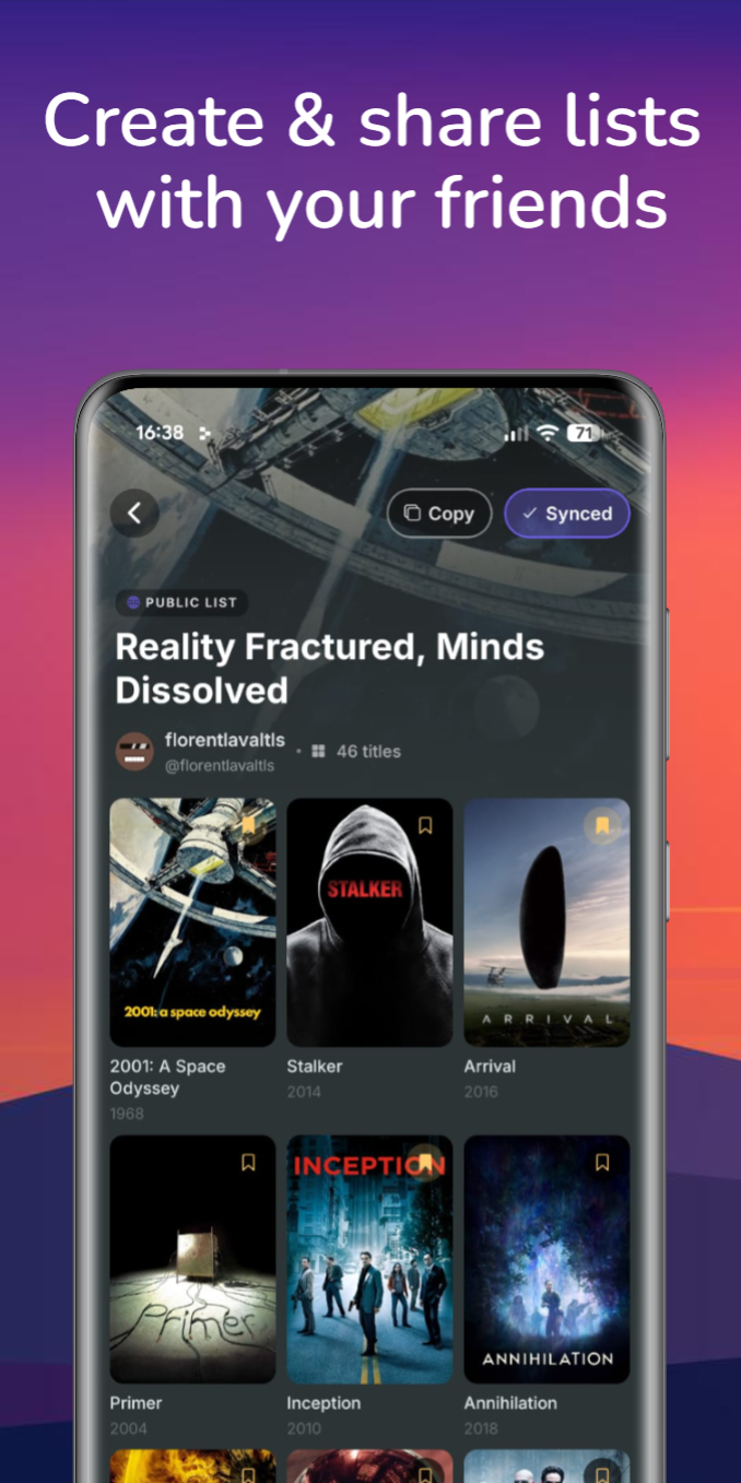 Create and share lists screenshot